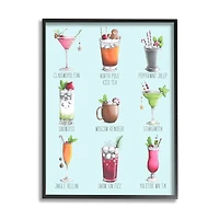 Stupell Industries Christmas Cocktails Seasonal Menu Framed Giclee Art