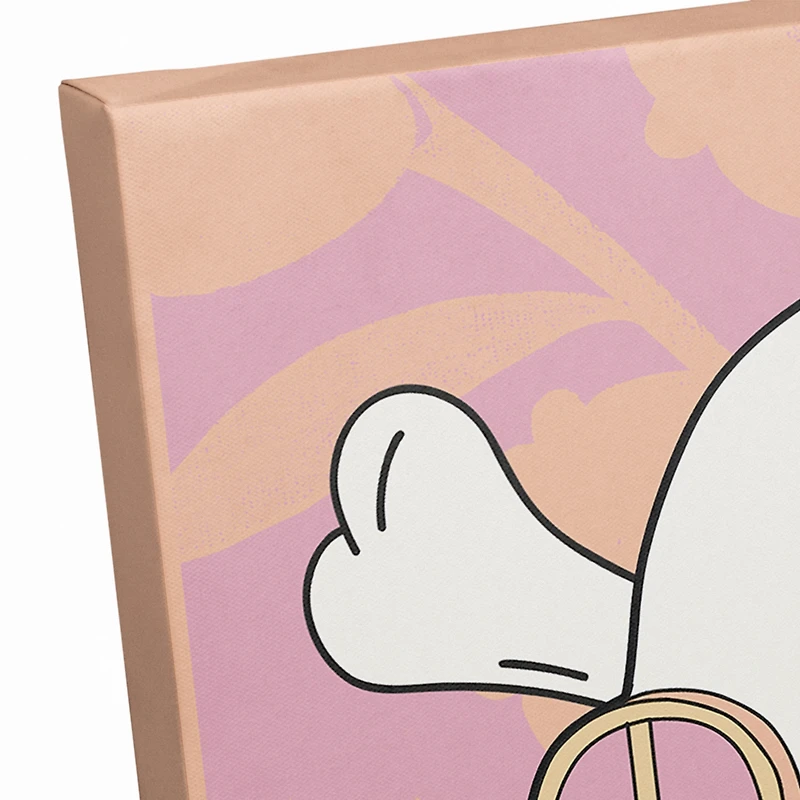 Pink & Coral Skull Rest in Peace Canvas Wall Art