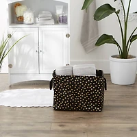 Medium Polyester Rectangle Bin With Gold Dots