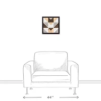 Geometric Wood Pattern Canvas Wall Art in Black Frame