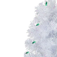 2ft. Pre-Lit Slim White Artificial Christmas Tree, Green Lights