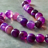 Purple Agate Round Beads by Bead Landing