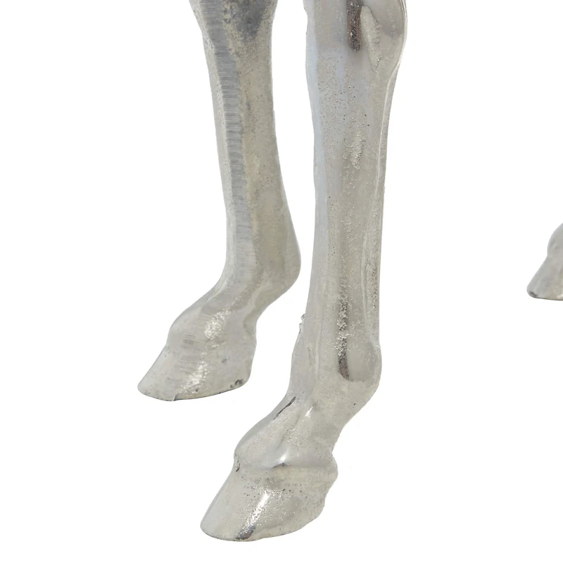 Silver Glam Aluminum Sculpture, Horse 17" x 23" x 6"