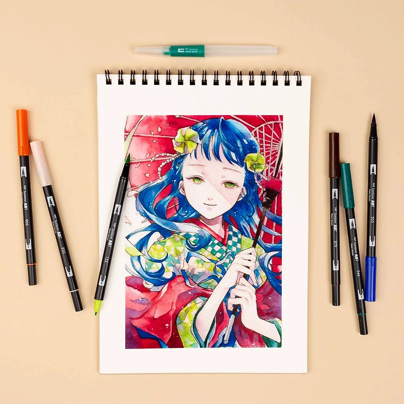 Tombow Wind Manga Illustration Dual Brush Pen Art Set