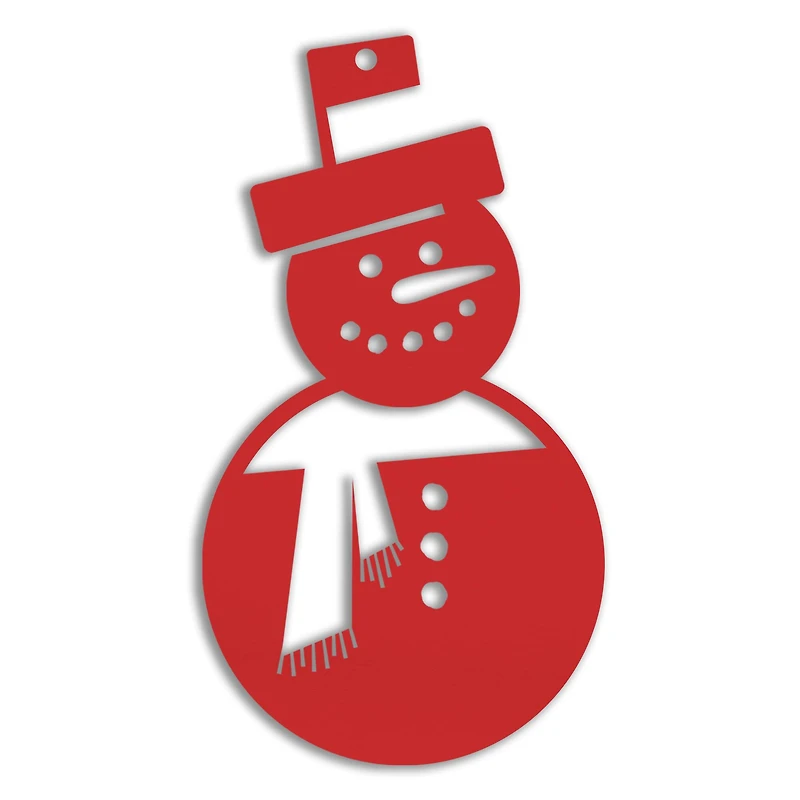 4" Frosty Snowman Metal Ornament