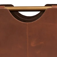 16" Brown Leather Magazine Holder
