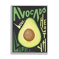Stupell Industries Avocado Healthy Love Pop Wall Art in Gray Frame