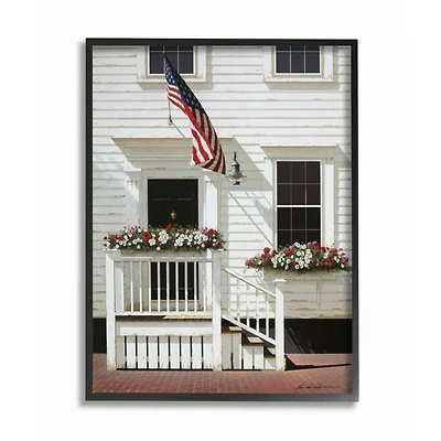 Stupell Industries Rural Americana Town House Print with Frame Wall Accent