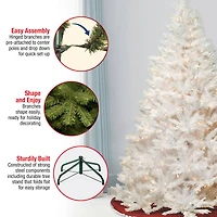 7ft. Pre-Lit Winchester White Pine Artificial Christmas Tree, Clear Lights