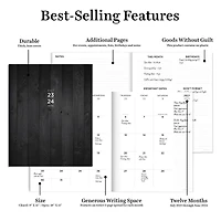 TF Publishing 2023 - 2024 Simply Black Large Monthly Planner