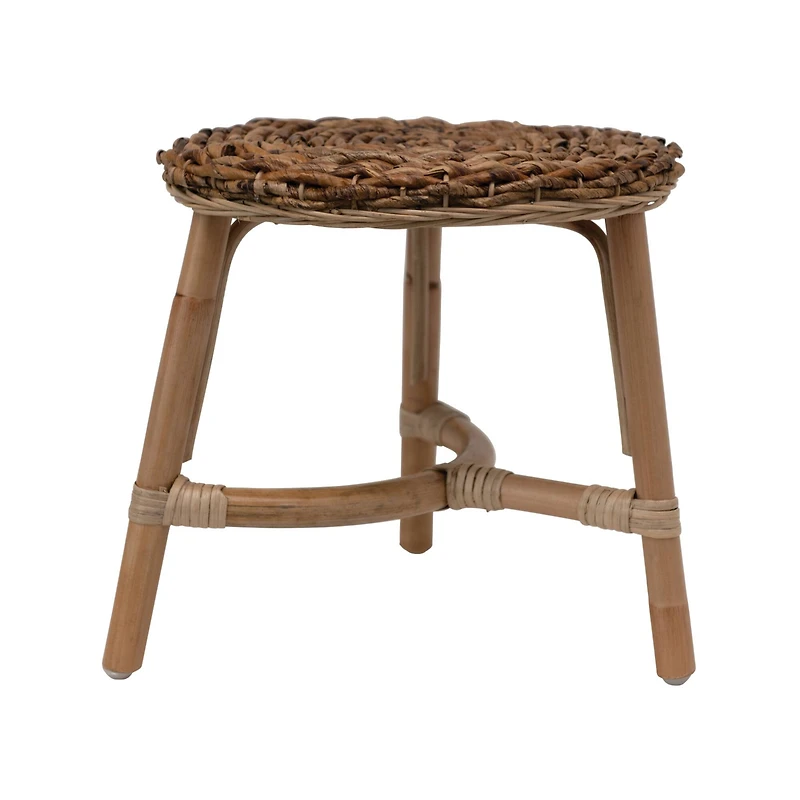 Hello Honey® 12.5" Wood Stool with Rattan Legs
