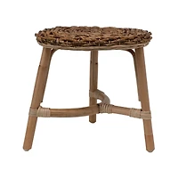 Hello Honey® 12.5" Wood Stool with Rattan Legs