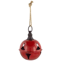 7" Red Metal Jingle Bell Hanging Christmas Decoration