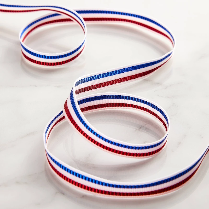3/8" x 7yd. Metallic Stripes Ribbon by Celebrate It®