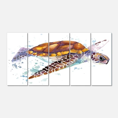 Designart - Brown Sea Turtle Watercolor