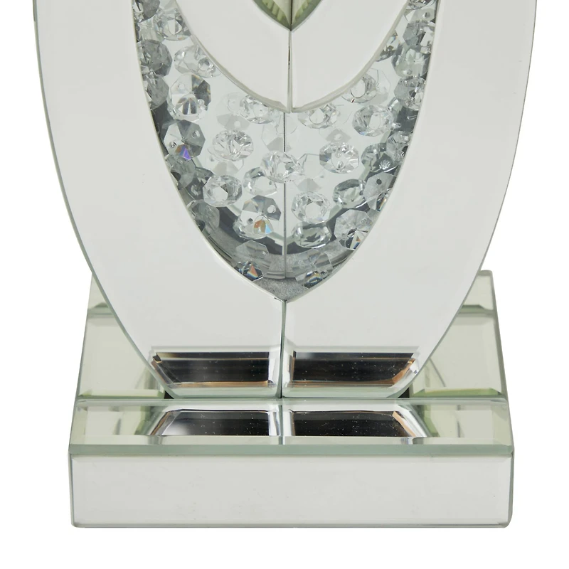 Set of 2 Clear MDF Glam Candle Holder, 17" x 6" x 4"