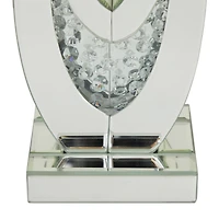 Set of 2 Clear MDF Glam Candle Holder, 17" x 6" x 4"