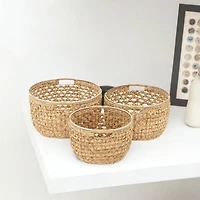Tan Sea Grass Natural Storage Basket Set