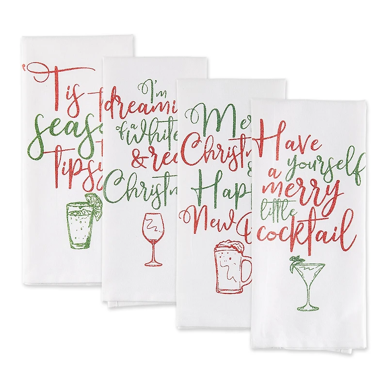 DII® Assorted Tipsy Glitzy Christmas Dishtowel Set