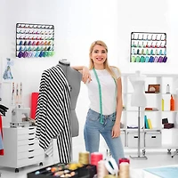 NEX™ Black 32-Spool and 54-Spool Wall-Mounted Sewing Thread Rack Set