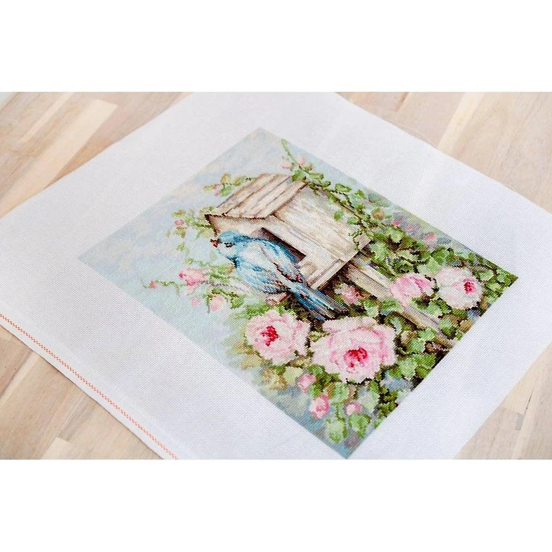 Luca-s Bird House & Roses Counted Cross Stitch Kit