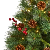 4ft. Pre-Lit Mixed Pine Artificial Christmas Tree, Clear LED Lights