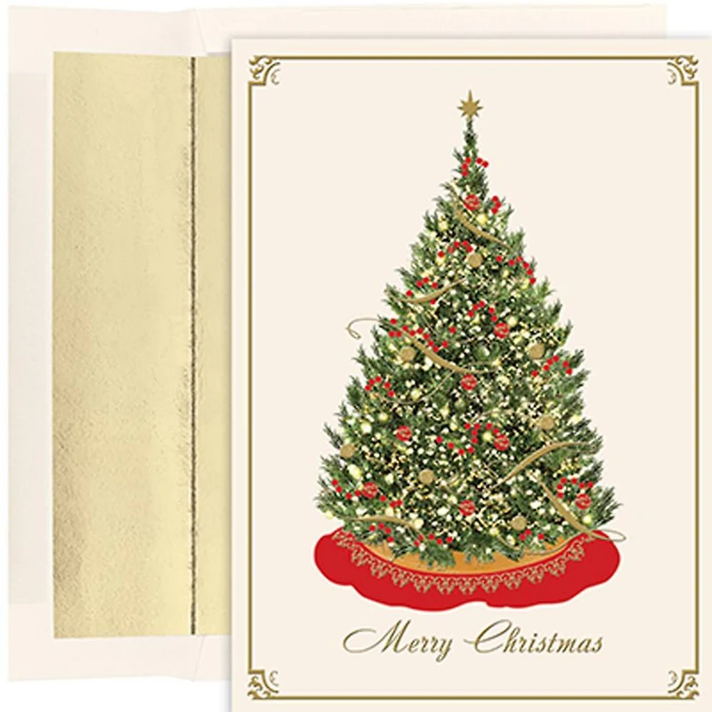 JAM Paper 5" x 7" Elegant Tree Cards & Matching Envelopes Set, 18ct.