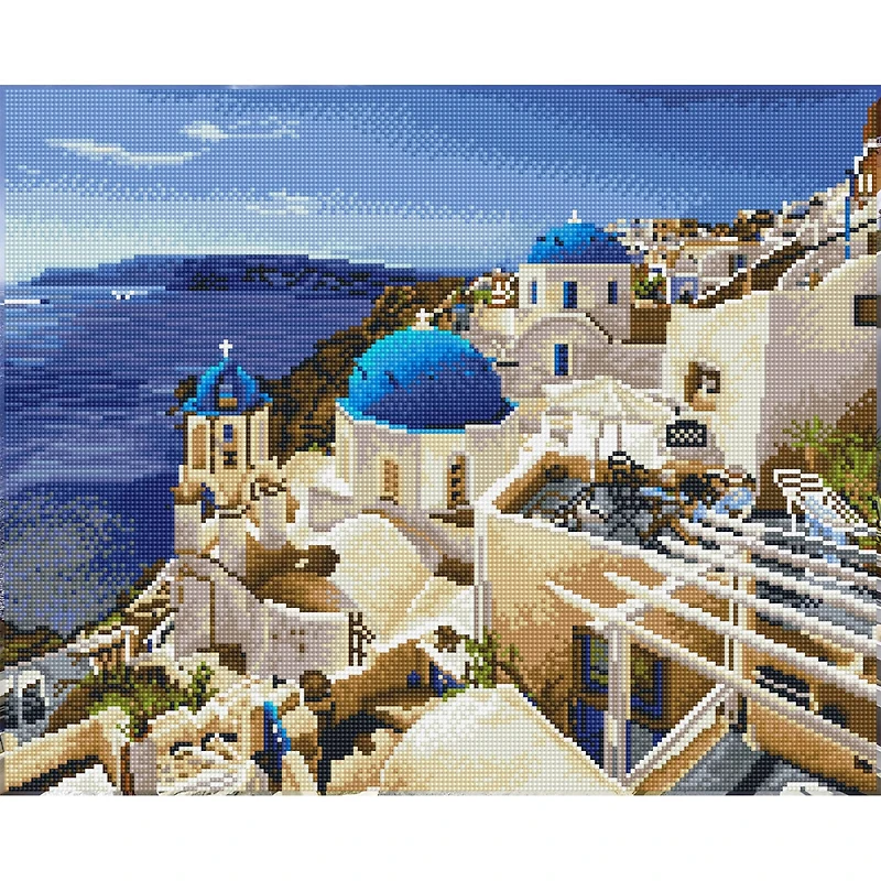 Diamond Dotz® Intermediate Santorini Blue Diamond Art Painting Kit