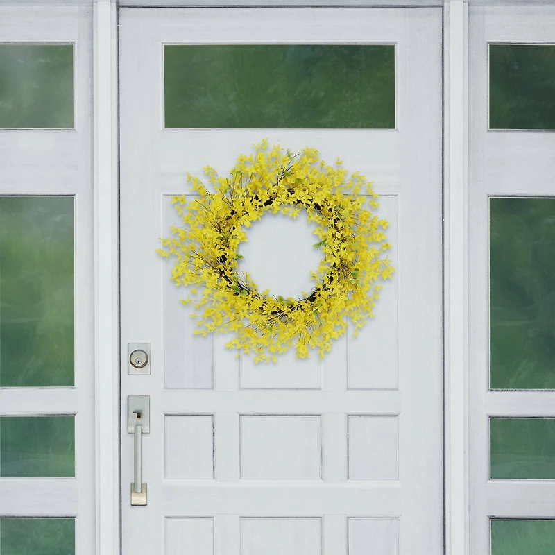 30" Yellow Winter Jasmine Floral Spring Wreath
