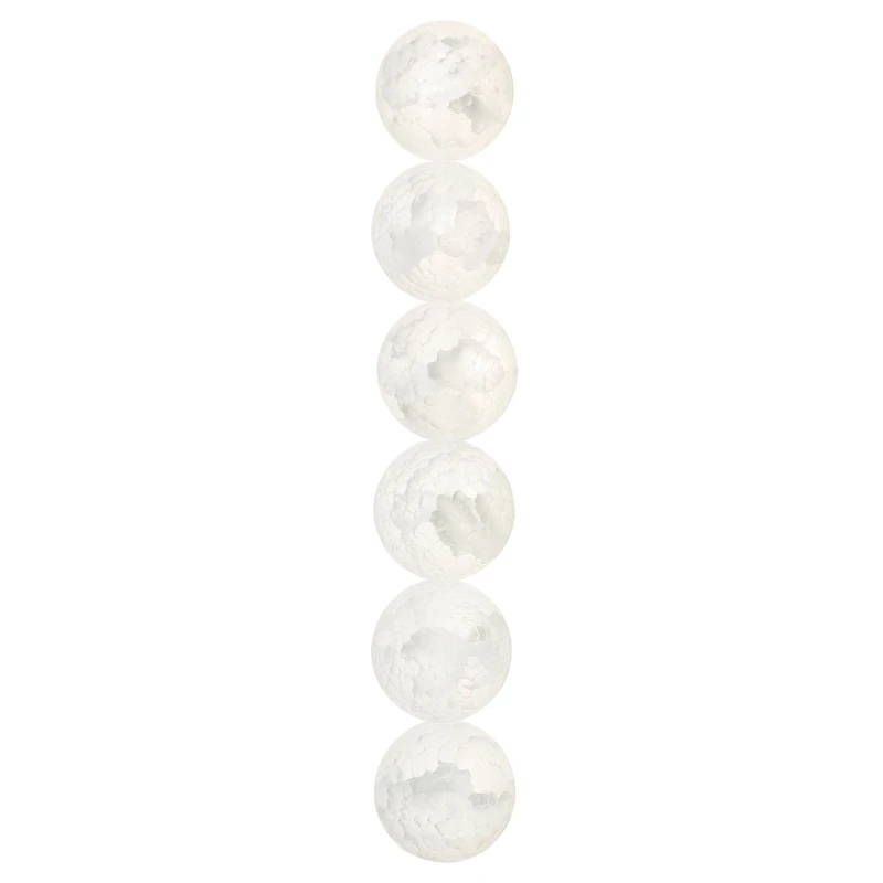 White Crackled Quartz Round Beads, 20mm by Bead Landing™