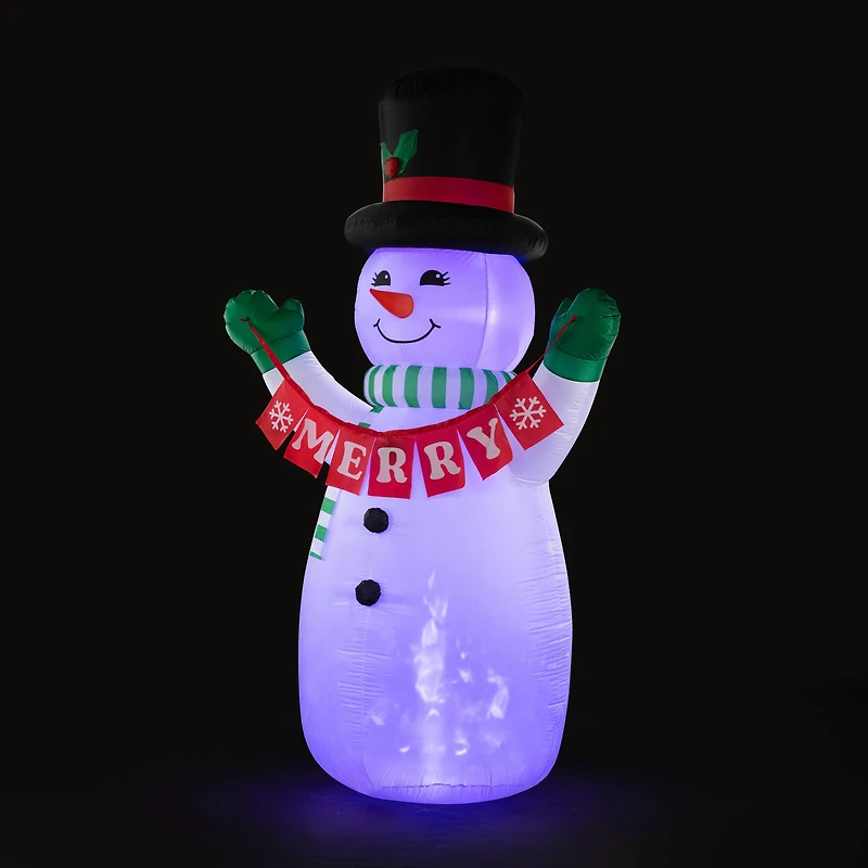 Mr. Christmas 10ft. Merry Snowman Outdoor Lit Inflatable
