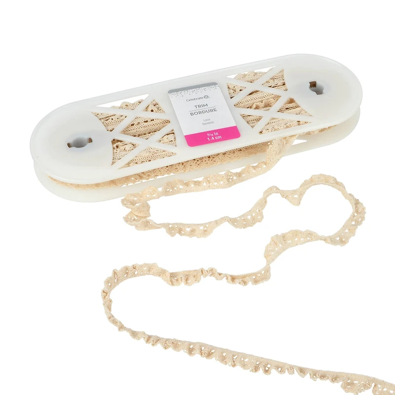 9/16" Pink Crochet Lace Trim by Celebrate It®