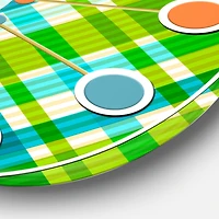 Designart 'Tartan Geometrical Texture Ii Mid-Century Modern Wall Clock