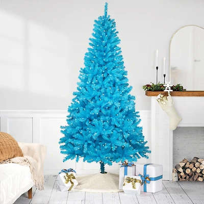 6ft. Pre-Lit Medium Sky Blue Pine Artificial Christmas Tree, Clear Lights