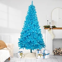 6ft. Pre-Lit Medium Sky Blue Pine Artificial Christmas Tree, Clear Lights