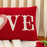 Glitzhome® 18" Valentine's Hooked Love Pillow