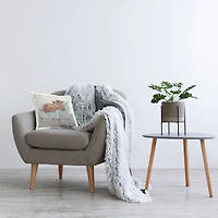 Stupell Industries Brown Cattle on a Blue Chair Funny Chic Farmhouse Throw Pillow 18" x 18"