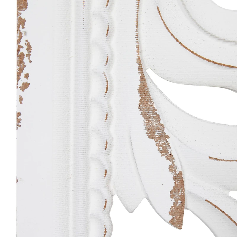 50" White Wood Traditional Abstract Wall Decor, 2ct.