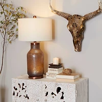 Brown Glass Table Lamp 17" x 17" x 31"