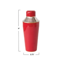 Hello Honey® 22oz. Red Enameled Stainless Steel Cocktail Shaker with Gold Rim