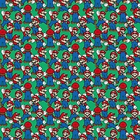 Nintendo® Mario on Green Background Cotton Fabric