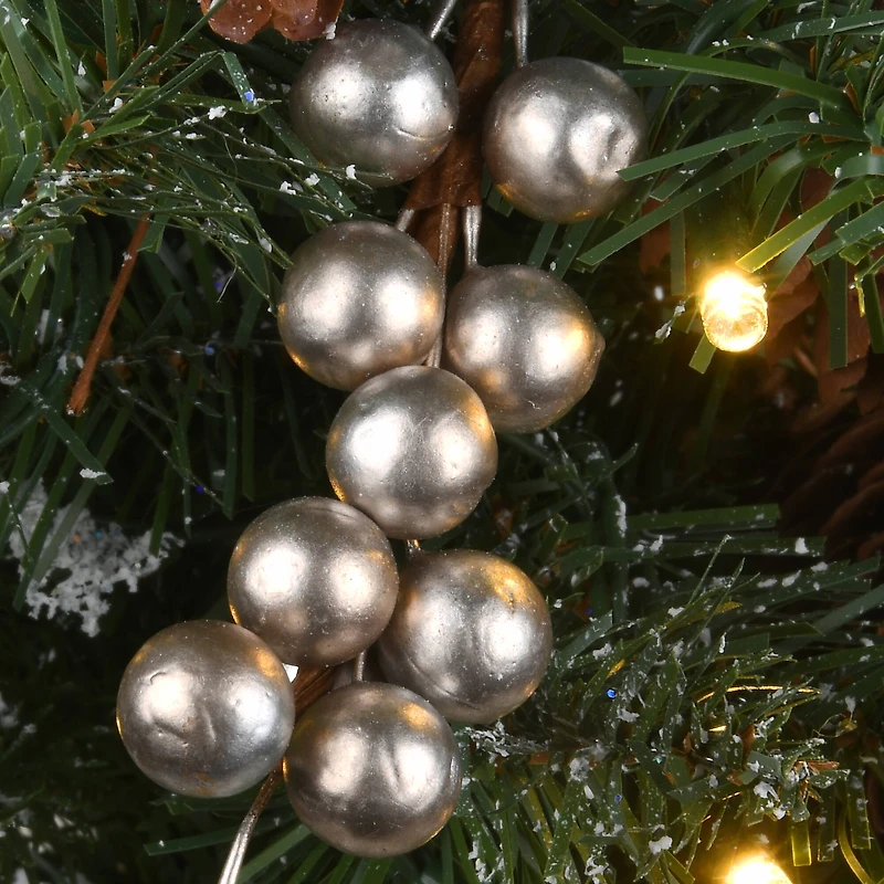 2ft. Pre-Lit Snowy Morgan Spruce Artificial Christmas Tree, Warm White LED Lights