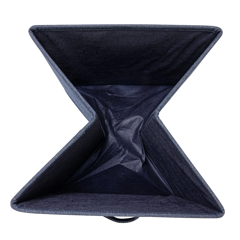 Household Essentials 7.5" Denim Blue Collapsible Cotton Blend Cube Storage Drawer, 2ct.