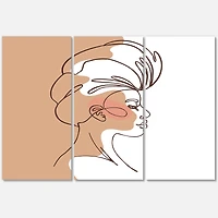 Designart - One Line Portrait of African American Woman II