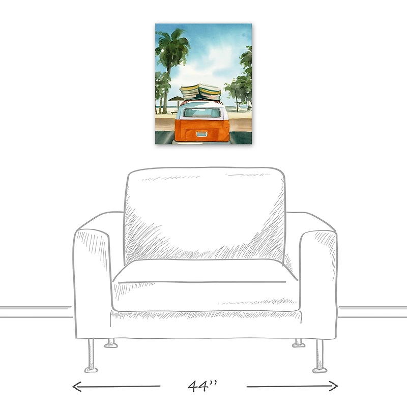 Beach Van 16" x 20" Canvas Wall Art