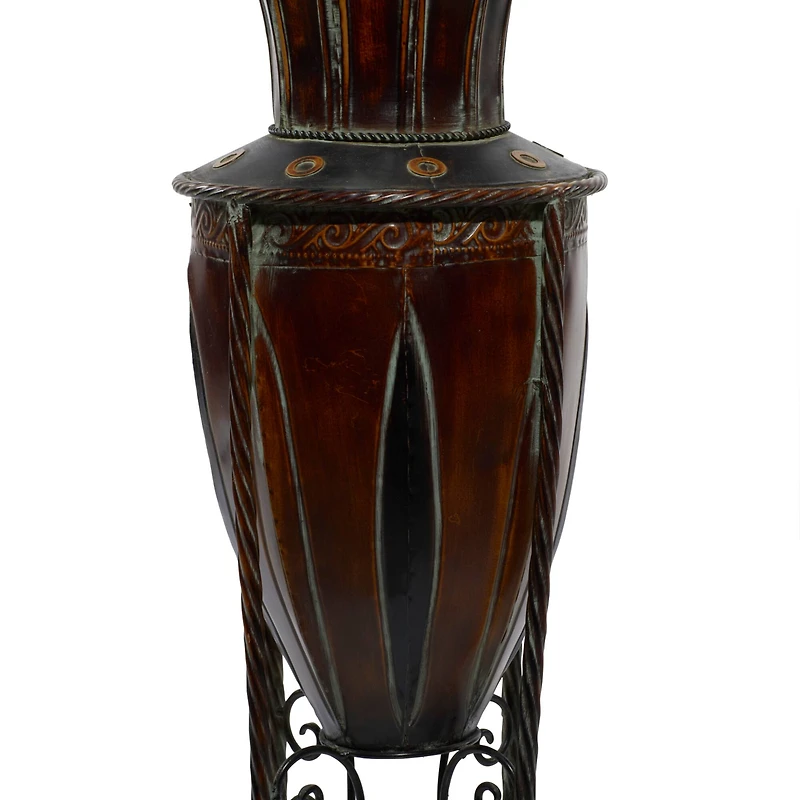 Brown Metal Rustic Vase, 27" x 9" x 9"