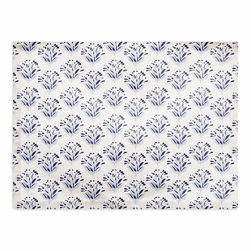 Blue Floral Pattern 18" x 14" Poly Twill Placemat