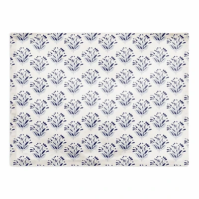 Blue Floral Pattern 18" x 14" Poly Twill Placemat