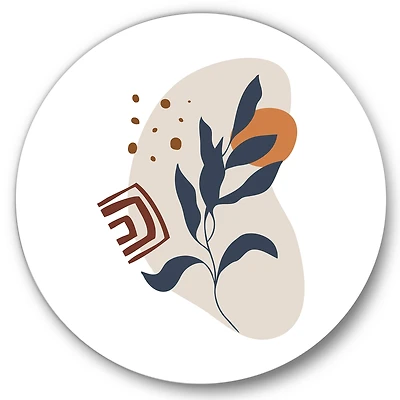 Designart - Abstract Flowers On Minimal Shapes VII