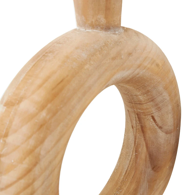 Natural Wood Circular Vase with Cutout Center Set
